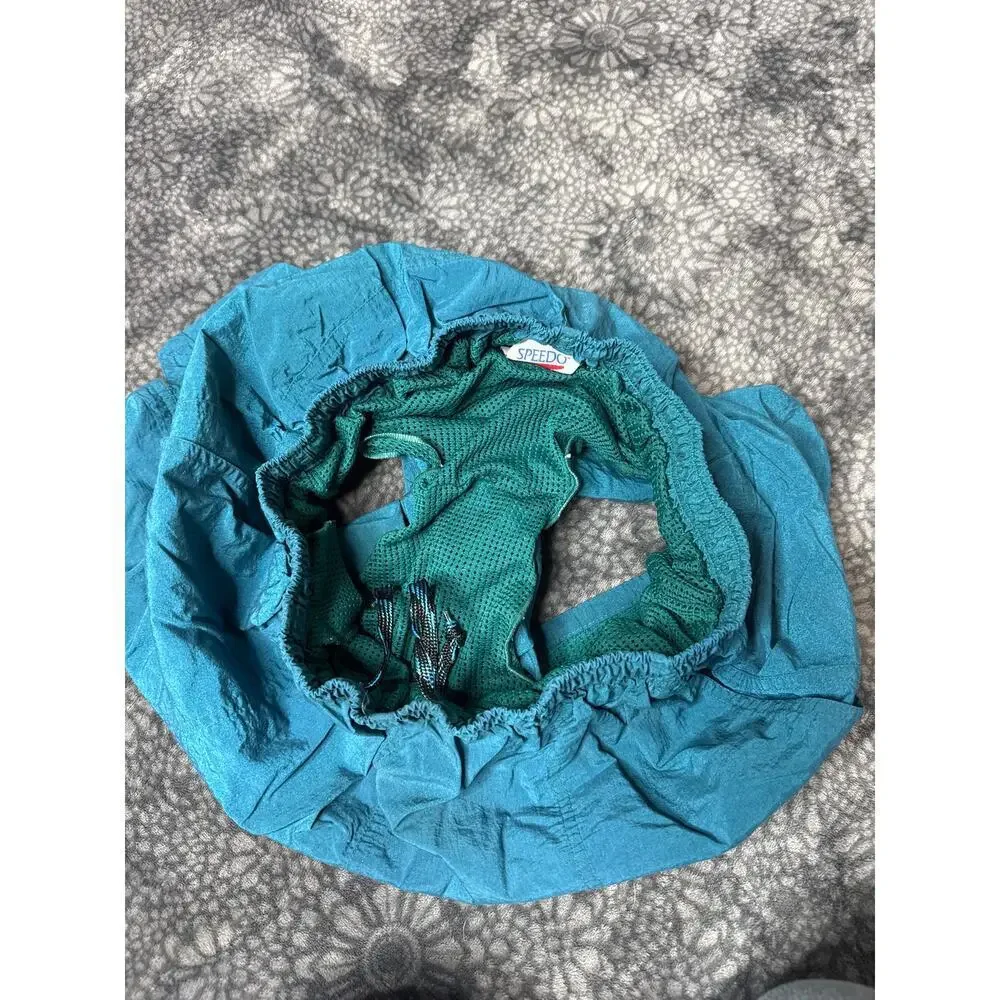 Speedo Men’s Swim Trunks Size Large Turquoise Lined Nylon Swim Shorts